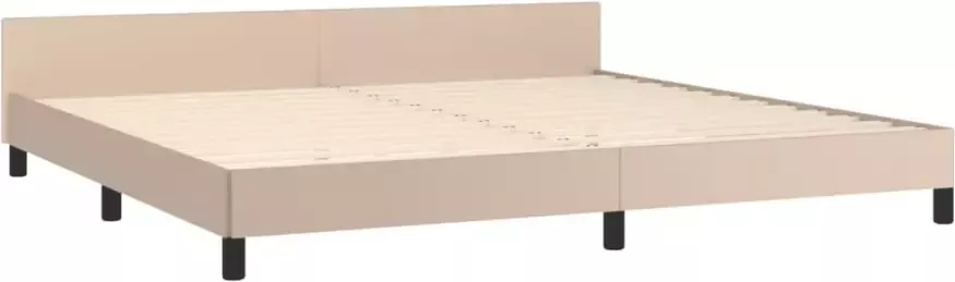 VidaXL -Bedframe-met-hoofdbord-kunstleer-cappuccinokleurig-200x200-cm - Foto 4
