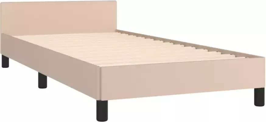 VidaXL -Bedframe-met-hoofdbord-kunstleer-cappucinnokleurig-80x200-cm - Foto 4