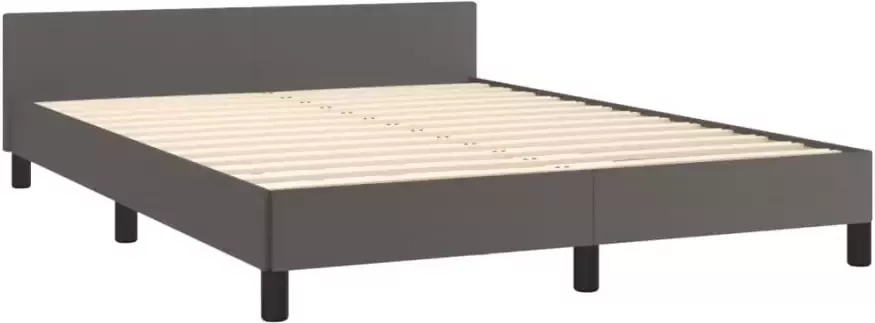 VIDAXL Bedframe met hoofdeinde zonder matras 140x190 cm grijs - Foto 4