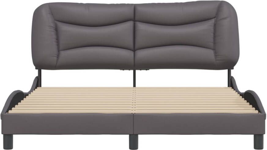 VidaXL -Bedframe-met-hoofdbord-kunstleer-grijs-160x200-cm - Foto 2