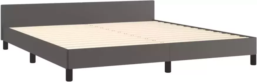 VIDAXL Bedframe met hoofdeinde zonder matras 160x200 cm grijs - Foto 3