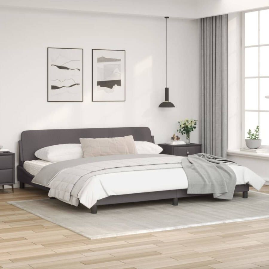 VidaXL Bedframe zonder matras Zadar kunstleer grijs 200x200 cm