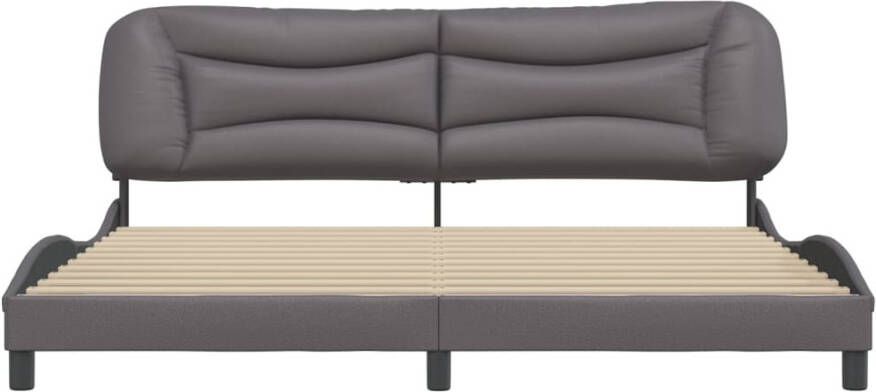 VidaXL Bedframe zonder matras Zadar kunstleer grijs 200x200 cm - Foto 4