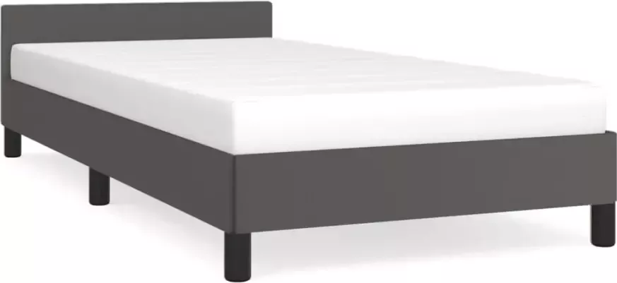 VIDAXL Bedframe met hoofdeinde zonder matras 80x200 cm grijs - Foto 5