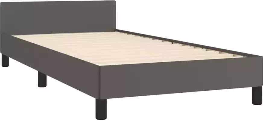 VIDAXL Bedframe met hoofdeinde zonder matras 80x200 cm grijs - Foto 4