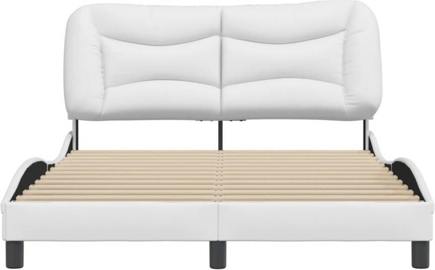 VidaXL Bedframe zonder matras Hvar kunstleer wit 140x190 cm - Foto 2