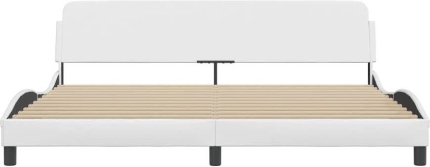 VidaXL -Bedframe-met-hoofdbord-kunstleer-wit-200x200-cm - Foto 3