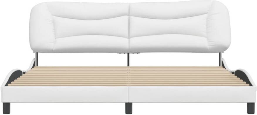 VidaXL Bedframe zonder matras Hvar kunstleer wit 200x200 cm - Foto 2