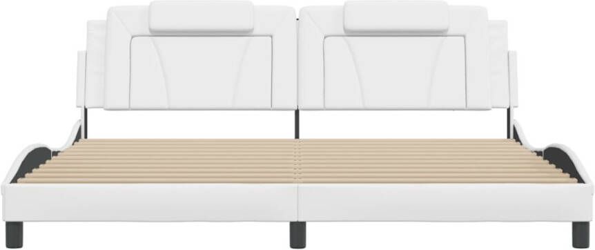 VidaXL Bedframe Viana zonder matras kunstleer wit 200x200 cm - Foto 4
