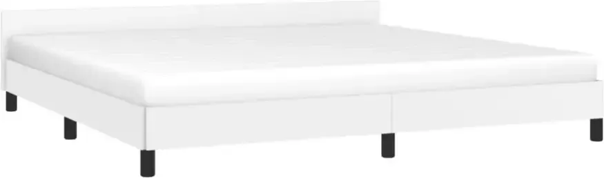 VidaXL Bedframe met hoofdeinde zonder matras 200x200 cm wit - Foto 3