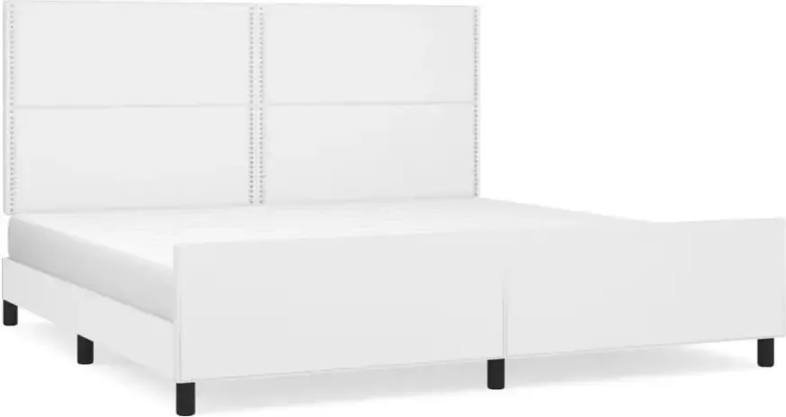 VidaXL -Bedframe-met-hoofdbord-kunstleer-wit-200x200-cm - Foto 7