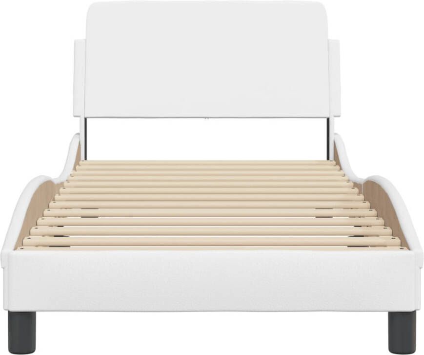 VidaXL Bedframe Viana zonder matras kunstleer wit 80x200 cm - Foto 2