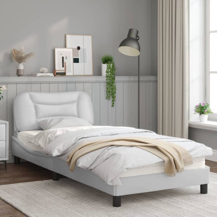 VidaXL Bedframe zonder matras Hvar kunstleer wit 90x190 cm
