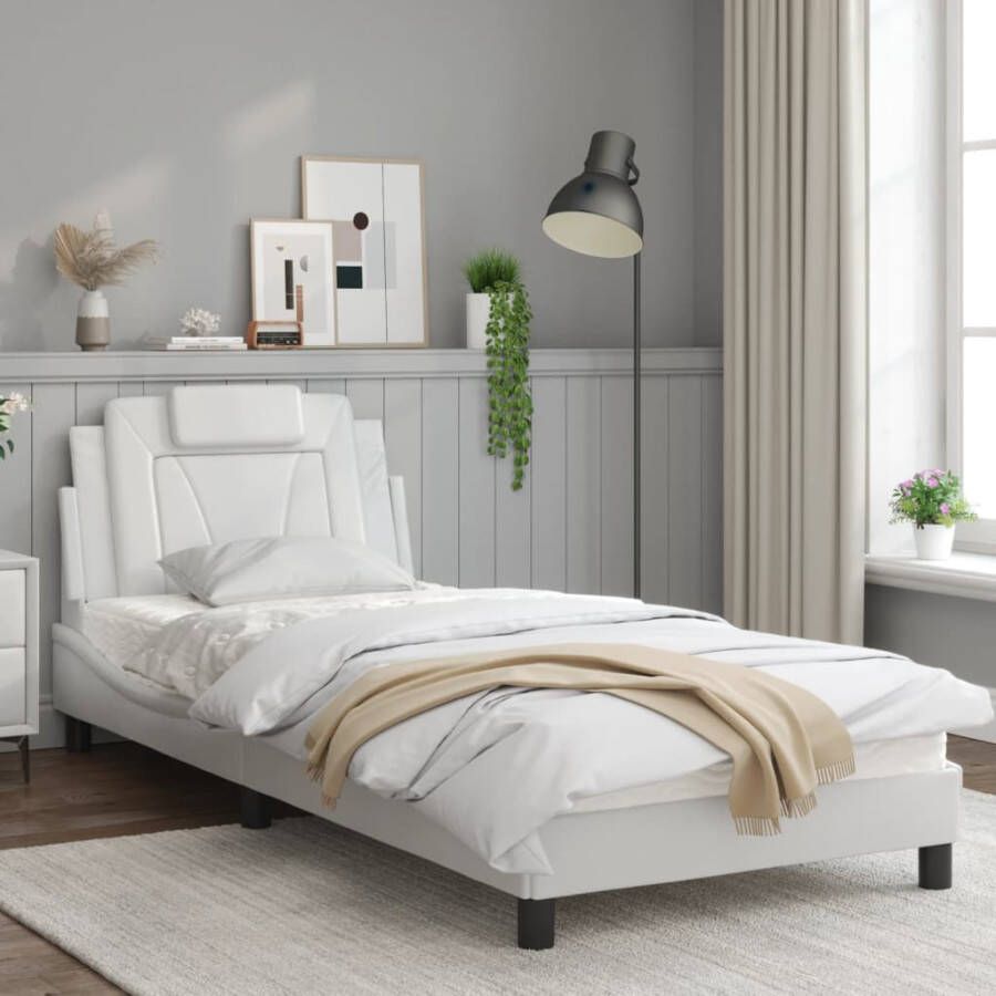 VidaXL Bedframe Viana zonder matras kunstleer wit 90x190 cm