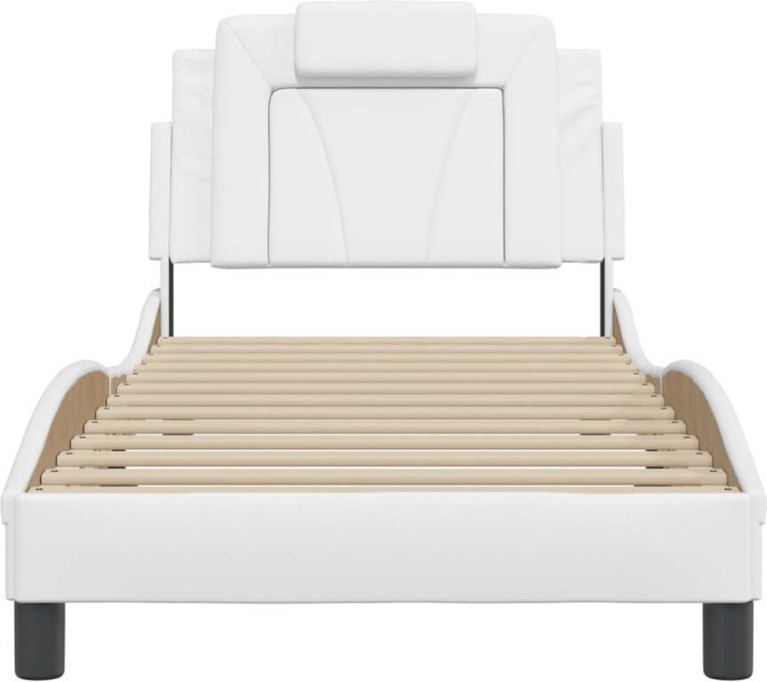 VidaXL Bedframe Viana zonder matras kunstleer wit 90x190 cm - Foto 2