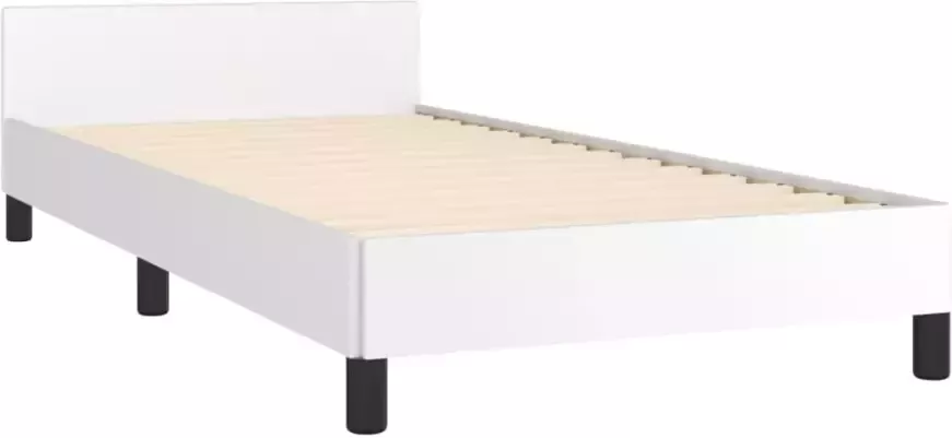 VidaXL Bedframe met hoofdeinde zonder matras 90x200 cm wit - Foto 4