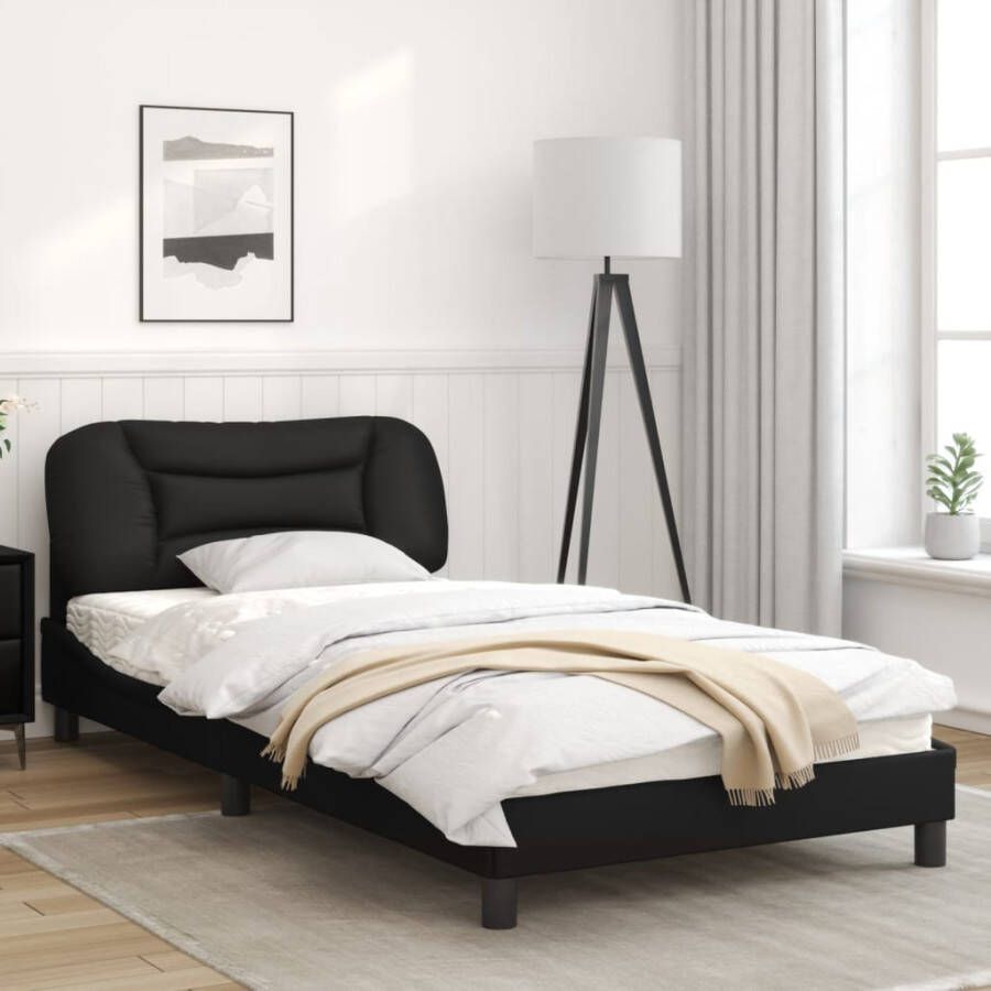VidaXL Bedframe zonder matras Hvar kunstleer zwart 100x200 cm