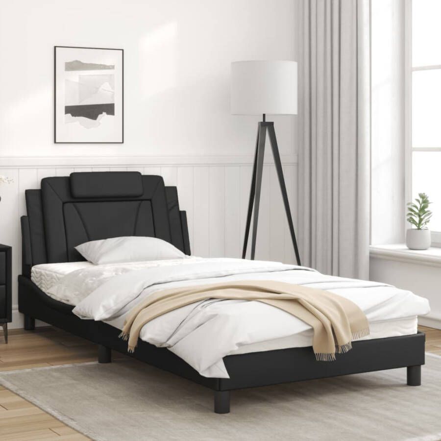 VidaXL Bedframe Viana zonder matras kunstleer zwart 100x200 cm