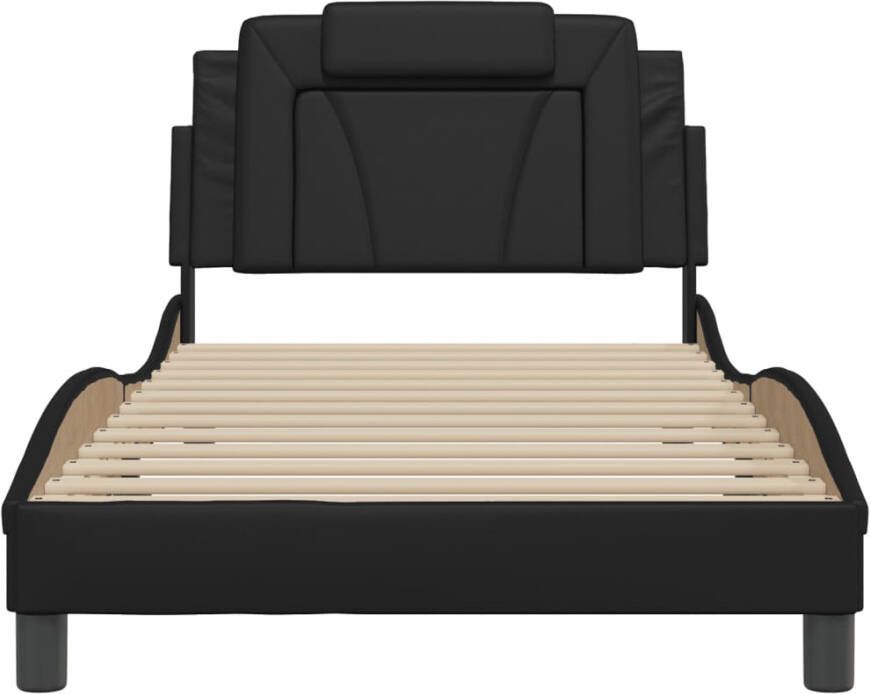 VidaXL Bedframe Viana zonder matras kunstleer zwart 100x200 cm - Foto 2