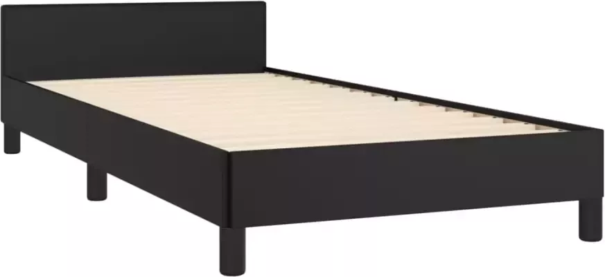 VidaXL Bedframe met hoofdeinde zonder matras 100x200 cm zwart - Foto 6