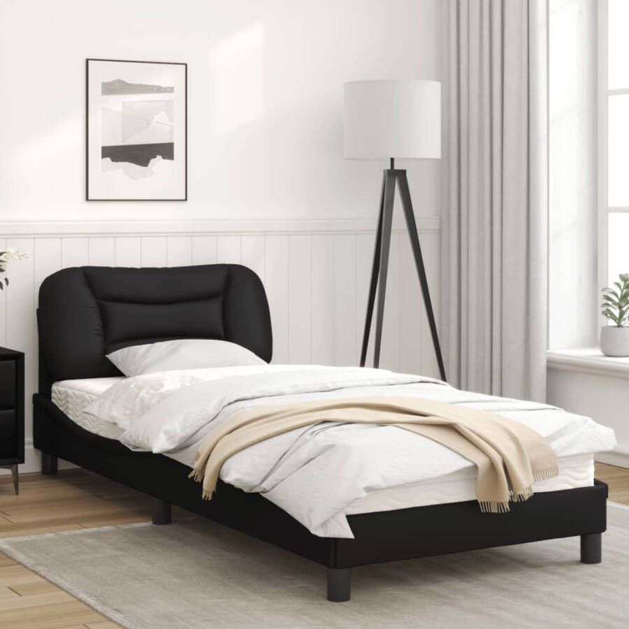 VidaXL Bedframe zonder matras Hvar kunstleer zwart 90x200 cm