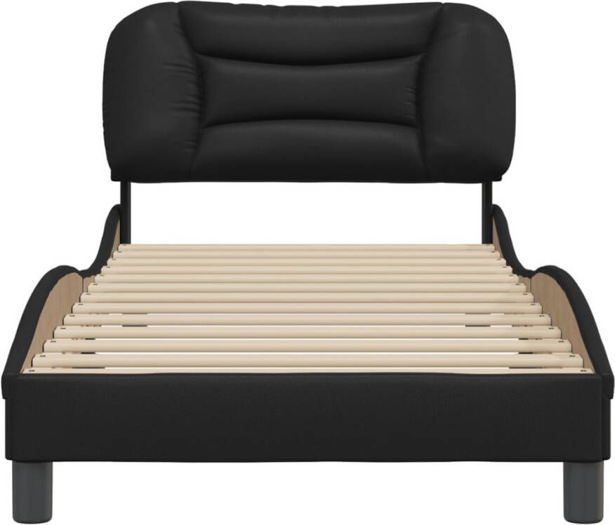 VidaXL Bedframe zonder matras Hvar kunstleer zwart 90x200 cm - Foto 2