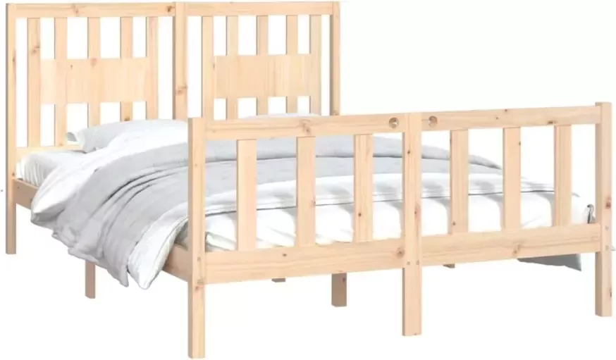 VidaXL -Bedframe-met-hoofdbord-massief-grenenhout-140x200-cm - Foto 3