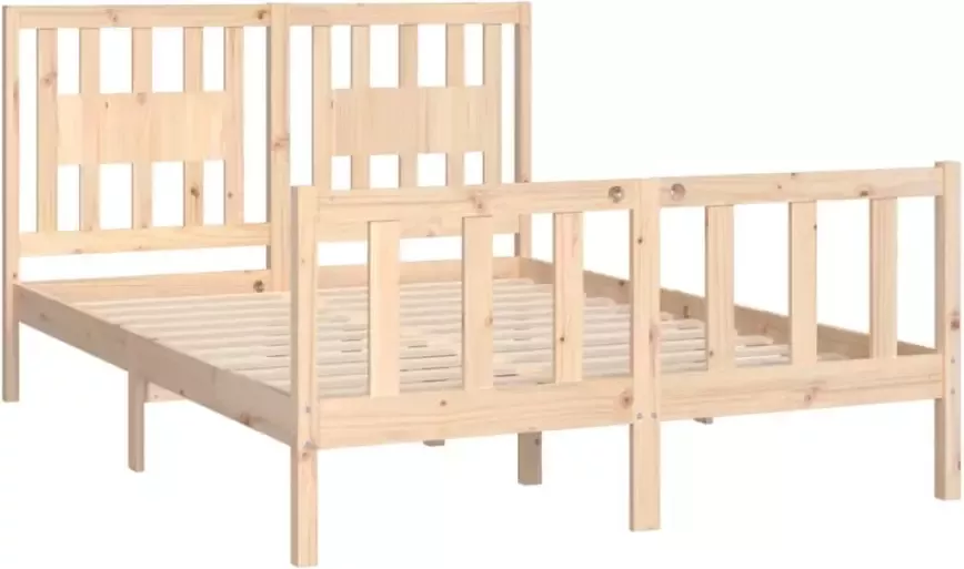 VidaXL -Bedframe-met-hoofdbord-massief-grenenhout-140x200-cm - Foto 4