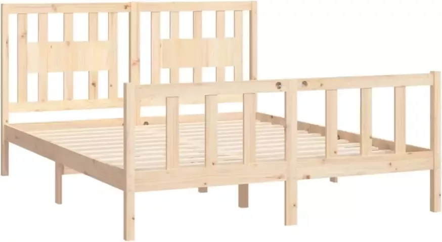 VidaXL -Bedframe-met-hoofdbord-massief-grenenhout-160x200-cm - Foto 3