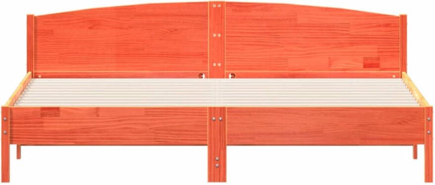 VidaXL -Bedframe-met-hoofdbord-massief-grenenhout-wasbruin-180x200-cm