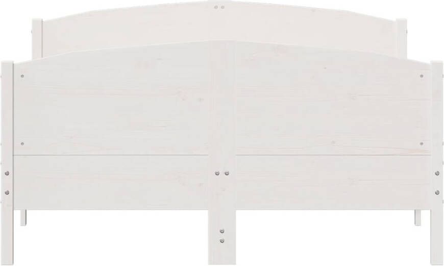 VidaXL -Bedframe-met-hoofdbord-massief-grenenhout-wit-120x200-cm - Foto 2