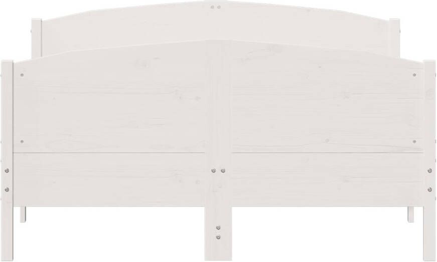 VidaXL -Bedframe-met-hoofdbord-massief-grenenhout-wit-140x200-cm - Foto 3