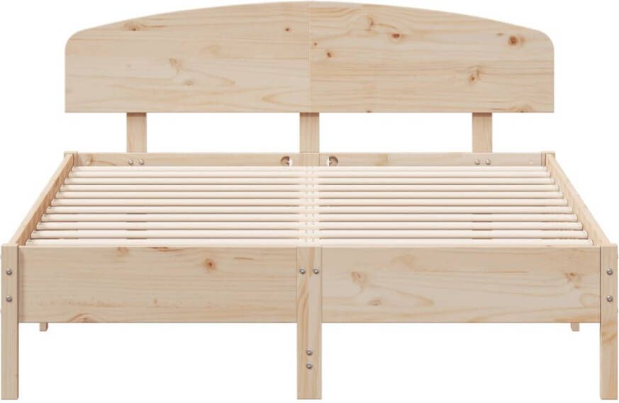 VidaXL -Bedframe-met-hoofdbord-massief-grenenhout-wit-140x200-cm - Foto 19