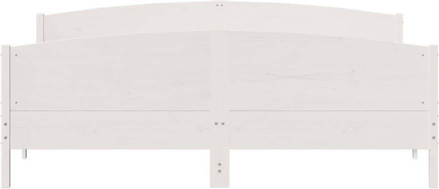 Vida XL Bedframe met hoofdbord massief grenenhout wit 180x200 cm SKU: 3216165 - Foto 3
