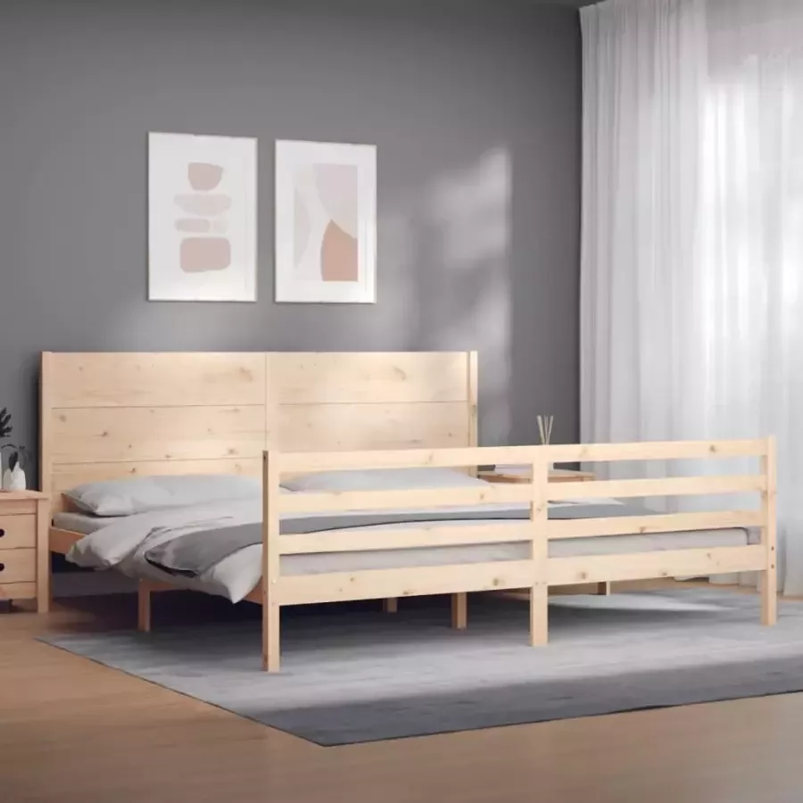 VidaXL -Bedframe-met-hoofdbord-massief-hout-200x200-cm - Foto 7