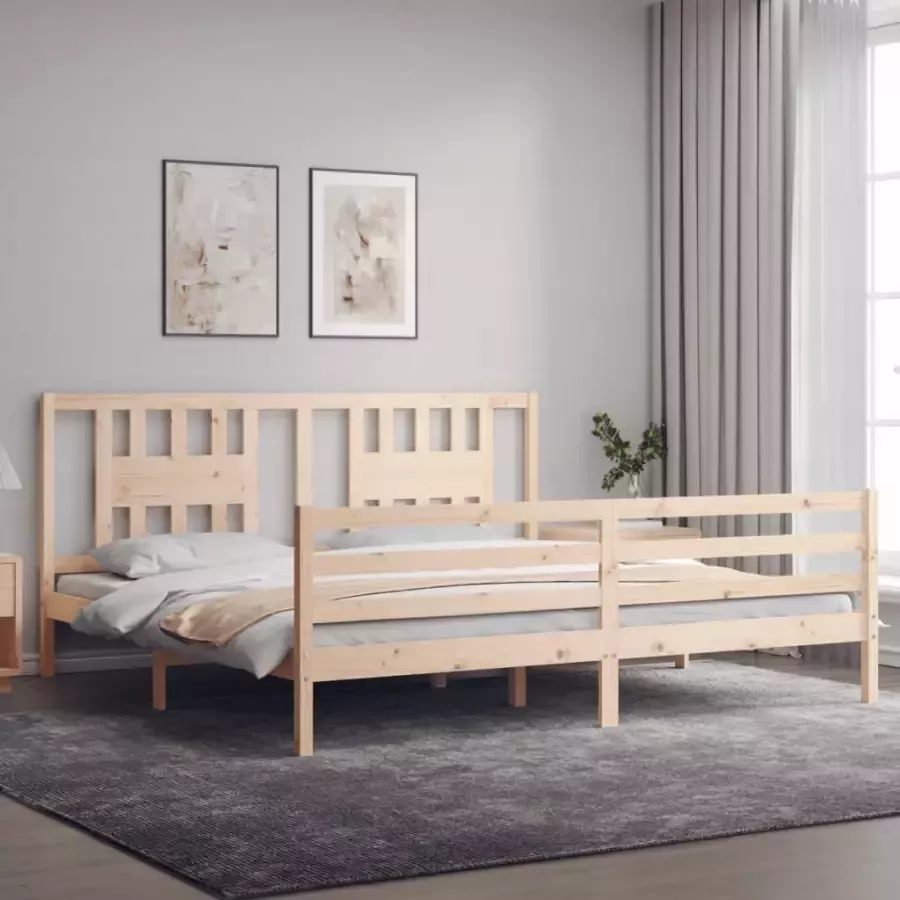 VidaXL -Bedframe-met-hoofdbord-massief-hout-200x200-cm - Foto 5