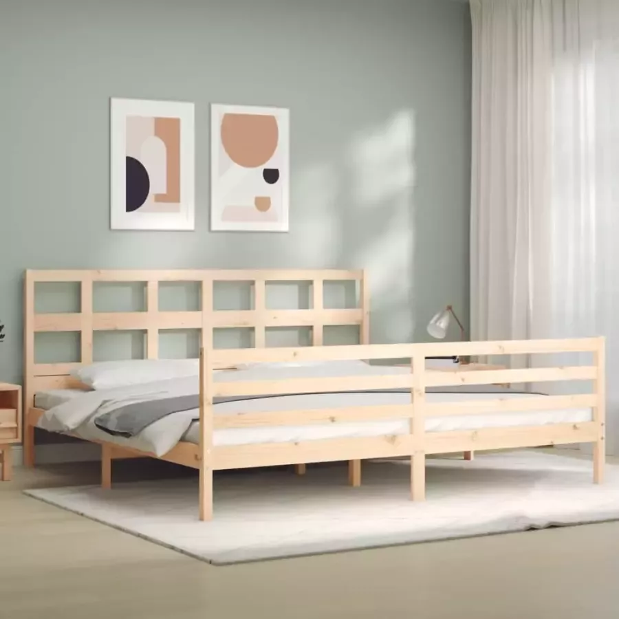 VidaXL -Bedframe-met-hoofdbord-massief-hout-200x200-cm - Foto 6