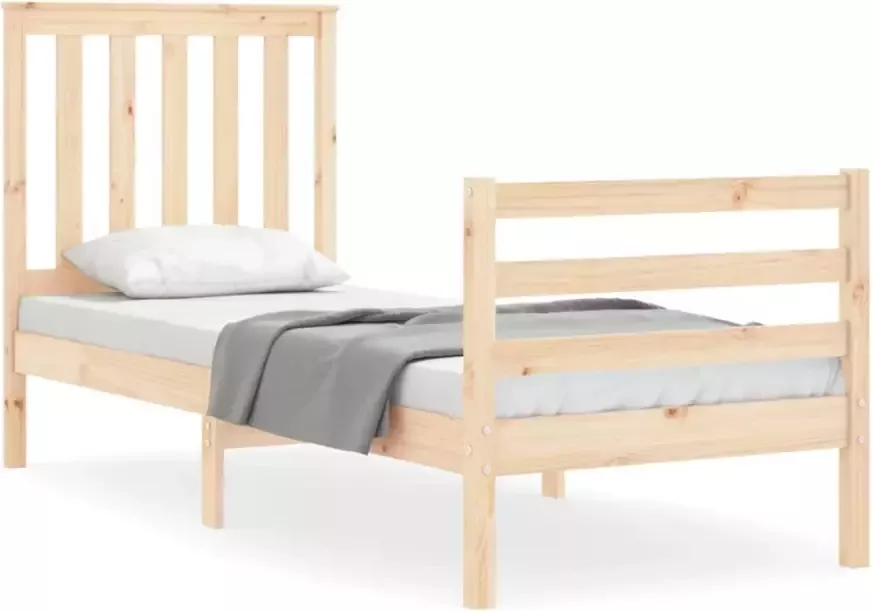 VidaXL -Bedframe-met-hoofdbord-massief-hout-2FT6-Small-Single - Foto 5