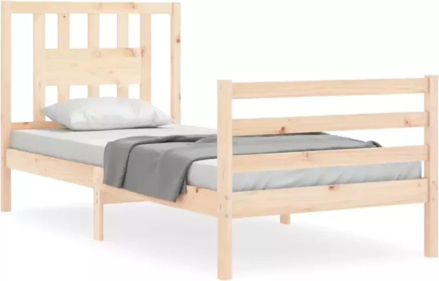 VidaXL -Bedframe-met-hoofdbord-massief-hout-2FT6-Small-Single - Foto 11