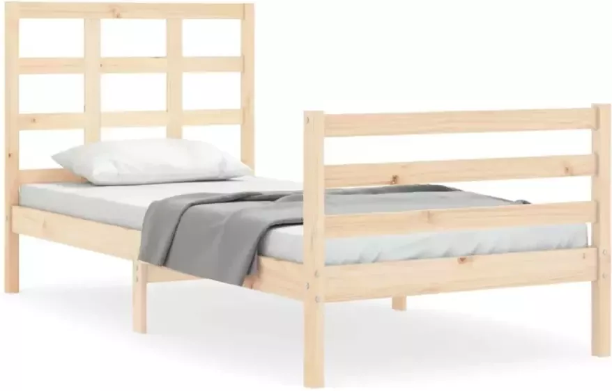 VidaXL -Bedframe-met-hoofdbord-massief-hout-2FT6-Small-Single - Foto 3