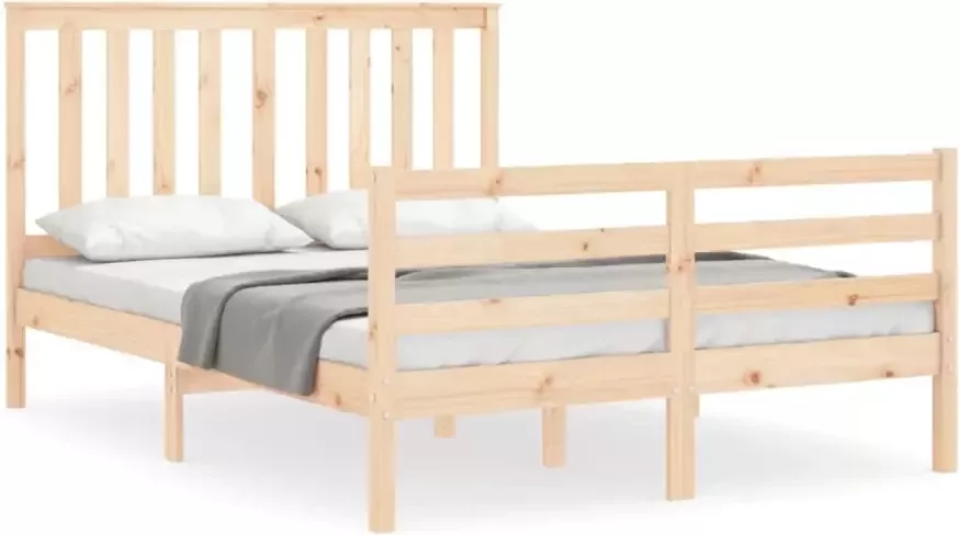 VidaXL -Bedframe-met-hoofdbord-massief-hout-4FT-Small-Double - Foto 3