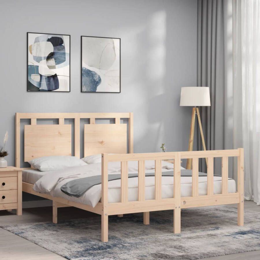 VidaXL -Bedframe-met-hoofdbord-massief-hout-4FT6-Double - Foto 11