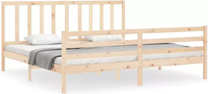 VidaXL -Bedframe-met-hoofdbord-massief-hout-6FT-Super-King - Foto 7