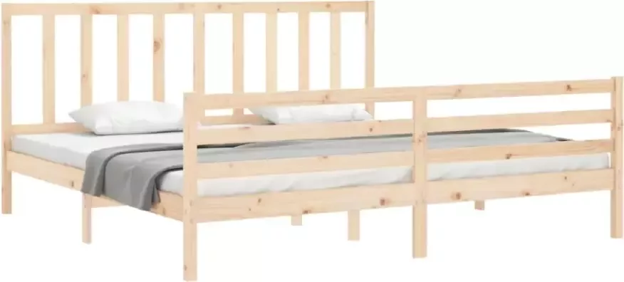 VidaXL -Bedframe-met-hoofdbord-massief-hout-6FT-Super-King - Foto 6