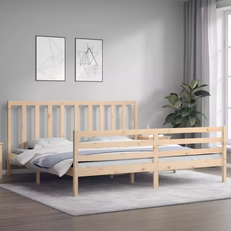VidaXL -Bedframe-met-hoofdbord-massief-hout-6FT-Super-King - Foto 5