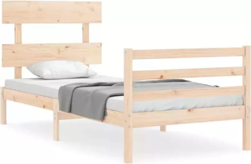 VidaXL -Bedframe-met-hoofdbord-massief-hout-90x200-cm - Foto 4