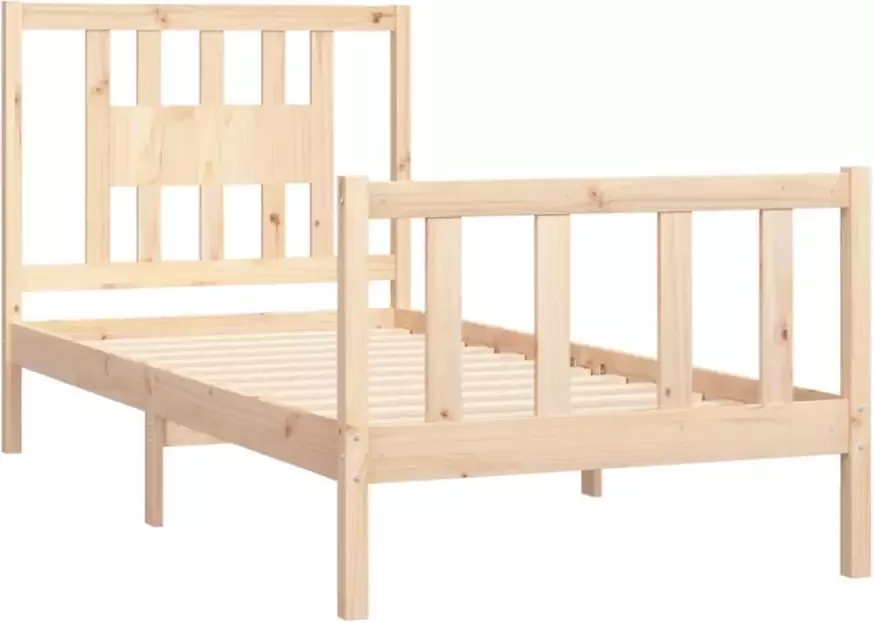 VidaXL -Bedframe-met-hoofdbord-massief-hout-90x200-cm - Foto 4