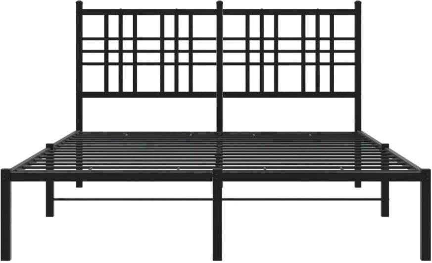 VidaXL -Bedframe-met-hoofdbord-metaal-zwart-120x190-cm - Foto 2
