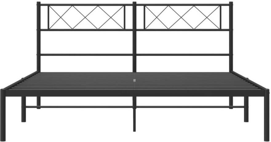 VidaXL -Bedframe-met-hoofdbord-metaal-zwart-135x190-cm - Foto 15