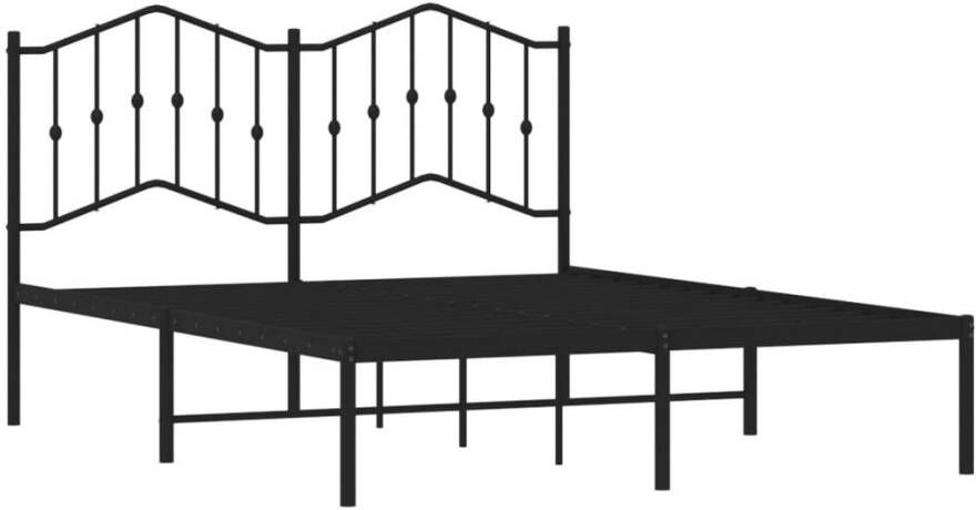 VidaXL -Bedframe-met-hoofdbord-metaal-zwart-135x190-cm - Foto 16